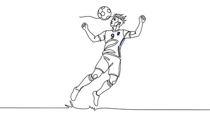 Obraz premium Soccer player heading a football
