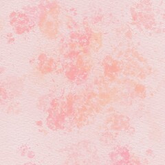 Obraz premium Abstract pink and peach watercolor splash background with paper texture