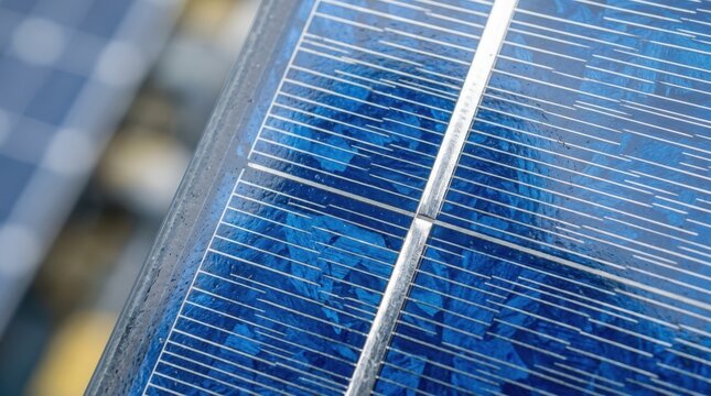 Blue solar cell with silver busbars, fine grid lines, and glossy textured glass