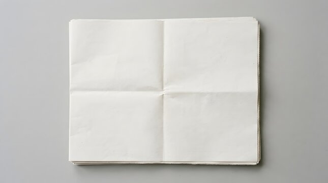Stack of blank folded newspapers top view isolated. Daily news publishing mockup.