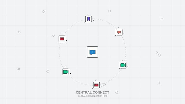 Central Communication Hub Network Animation