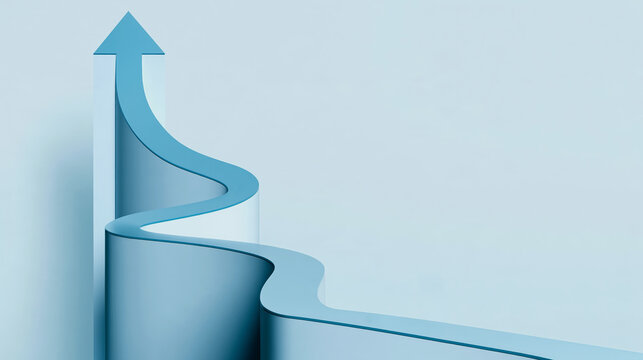  minimalist conceptual 3d graphic illustrating growth.