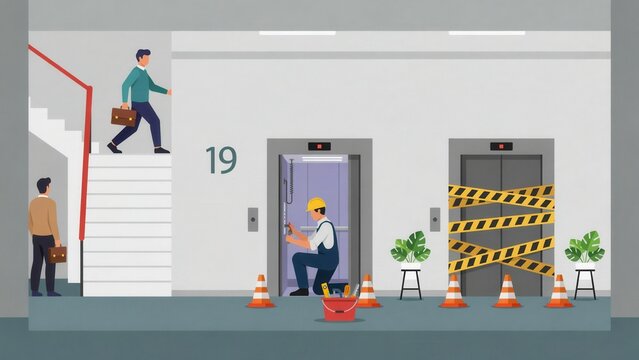 Office building corridor maintenance and repair