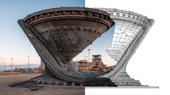 UFO-like Structure: Real vs. Rendered