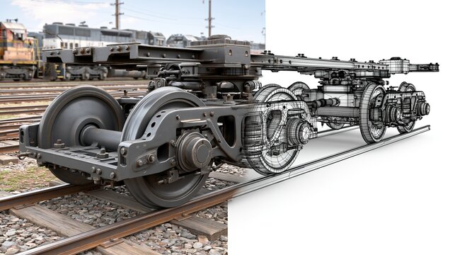 Railway Locomotive Wheel Assembly in Motion
