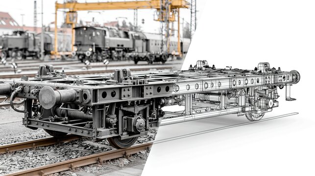 Railway Inspection Cart in Operation at Freight Yard