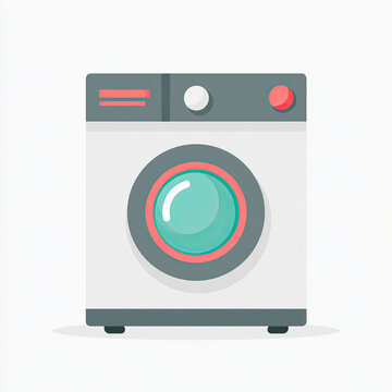 transparent washing machine vector icon with clean geometric design