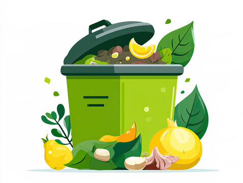 transparent composting concept flat vector illustration