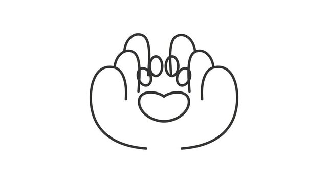 Animated animal paw hands graphic 4K loop