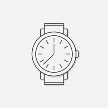 transparent flat vector wristwatch icon with geometric design