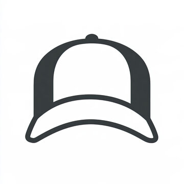 transparent flat vector baseball cap icon with geometric design