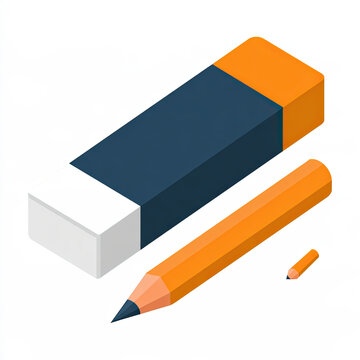transparent flat vector eraser and pencil icon design
