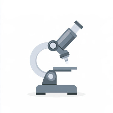 transparent flat vector microscope icon with clean geometric shapes