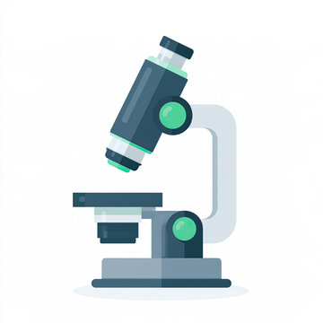transparent flat vector microscope icon with geometric shapes