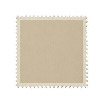 Blank beige stamp isolated on transparent background