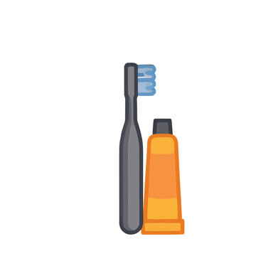 Toothbrush and toothpaste icon