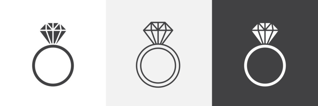 Diamond ring icon