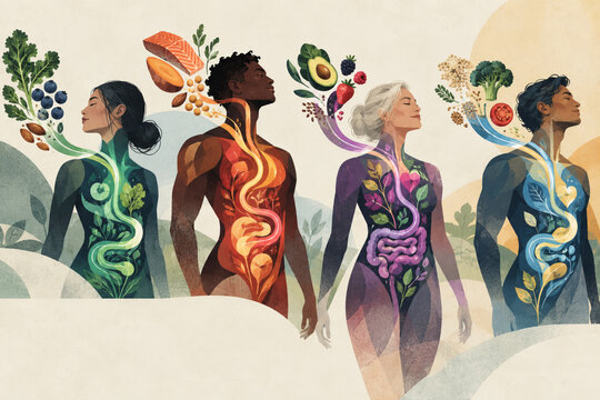 Personalized nutrition represented by diverse foods adapting