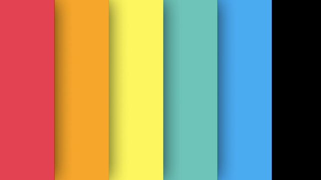 Abstract LGBTQ Pride Rainbow Gradient Background with Vertical Sliding Panels. Colorful Background in Red, Orange, Yellow, Green, Blue, Violet Colors