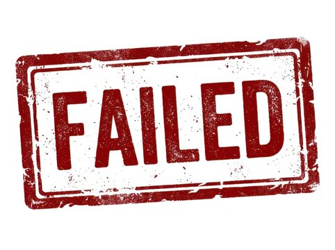 Red grunge rubber stamp with the word failed isolated on white background