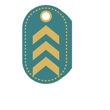 Chevron rank insignia on teal background