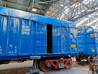 freight train on the railway © santosh