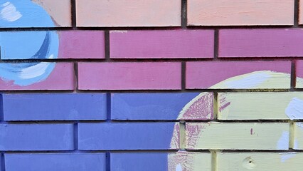 brick wall, brick background, multi-colored wall © Helen Pierova