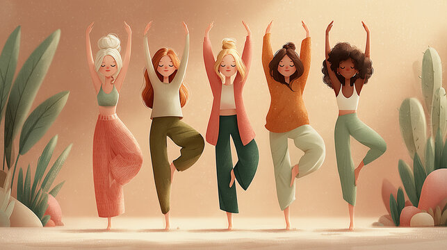 Illustration of Midlife Women Outdoor Wellness