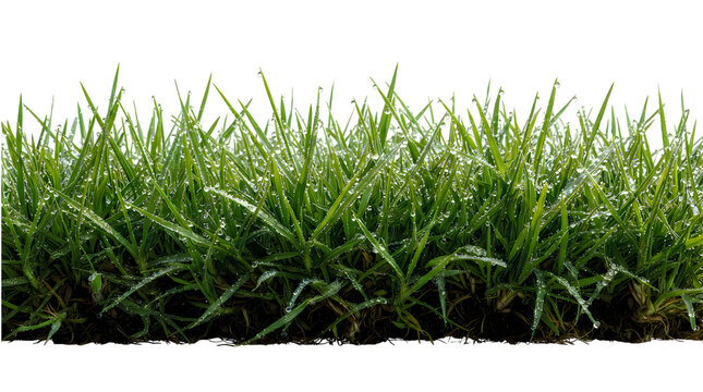 Fresh green grass border growing in a garden meadow for spring and summer nature design projects