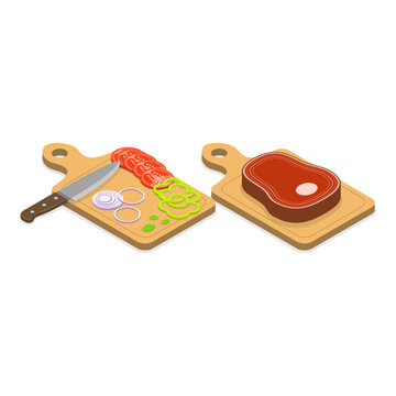 3D Isometric Flat Vector Illustration of Food Safety, Diagram Showcasing Main Principles, Clean, Separate, Cook, Chill To Prevent Contamination. Item 2