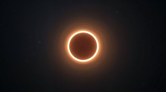 Ring of fire solar eclipse glowing in space