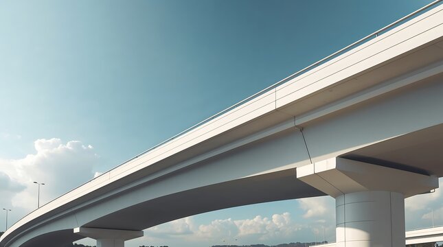 Modern bridge with green sky reflection