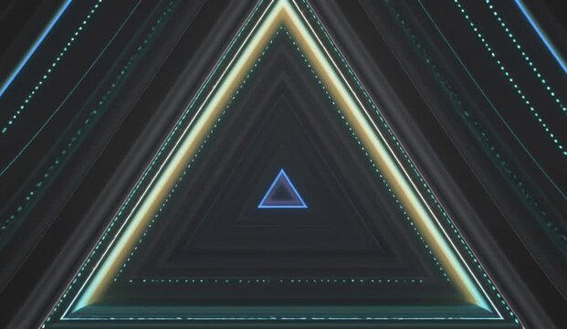 Abstract motion background featuring a precise network of fine luminous lines continuously moving upward and converging into elegant triangular geometric formations