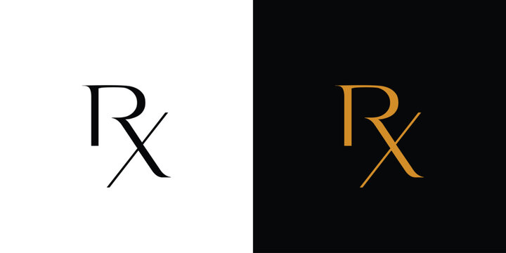 Modern and strong letter RX initials logo design