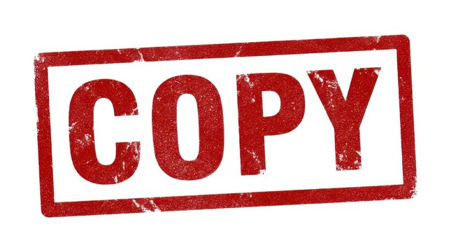 Red rubber stamp with the word copy isolated on a white background