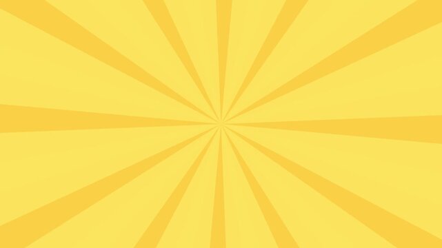 Yellow comic book sunburst background animation loop