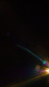 Sun flare on the black background