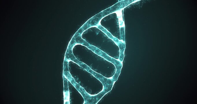 Macro View of Microscopic DNA Helix Strand Rotating with Depth of Field. Science and Medical Concept.