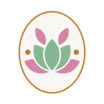 Lotus flower logo isolated on transparent background