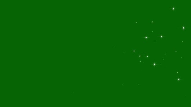 white Magical star sparkle trail with glittering particles, glowing fairy dust, twinkling light animation, elegant luminous effect celebrations and overlays, green backgrounds. 4k