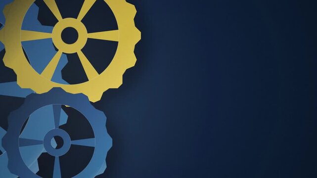 Python logo colored gear cogs meshed spinning seamless loop