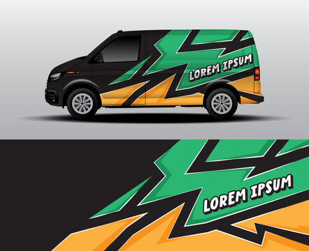 Futuristic Geometric Van Wrap Design