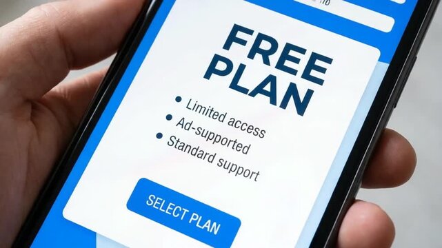 Testing a free plan on a website.