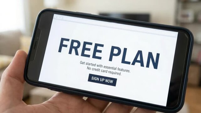 Testing a free plan on a website.