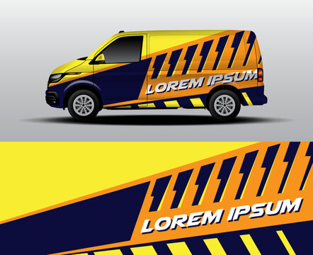 Futuristic Geometric Van Wrap Design