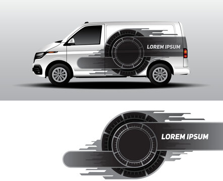 Futuristic Geometric Van Wrap Design