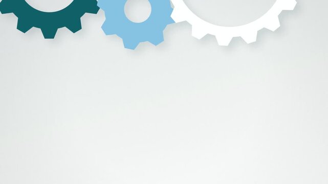 Flat gear cogs rotating seamless loop motion background