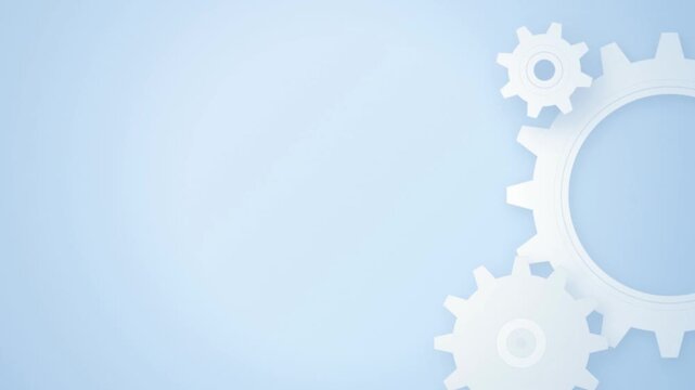 Light blue cogs rotating seamlessly gear system motion loop