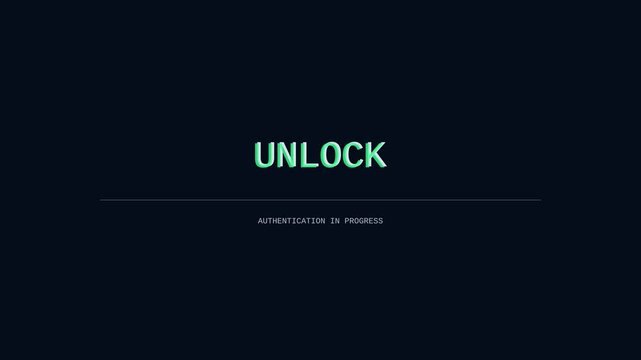 Digital Unlock Screen with Neon Text Effect.