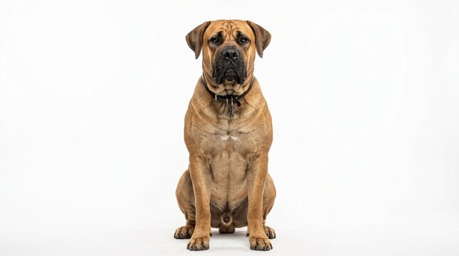 Boerboel Dog Sitting in Studio Portrait